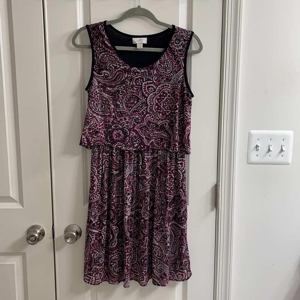 Paisley Black and Magenta Dress